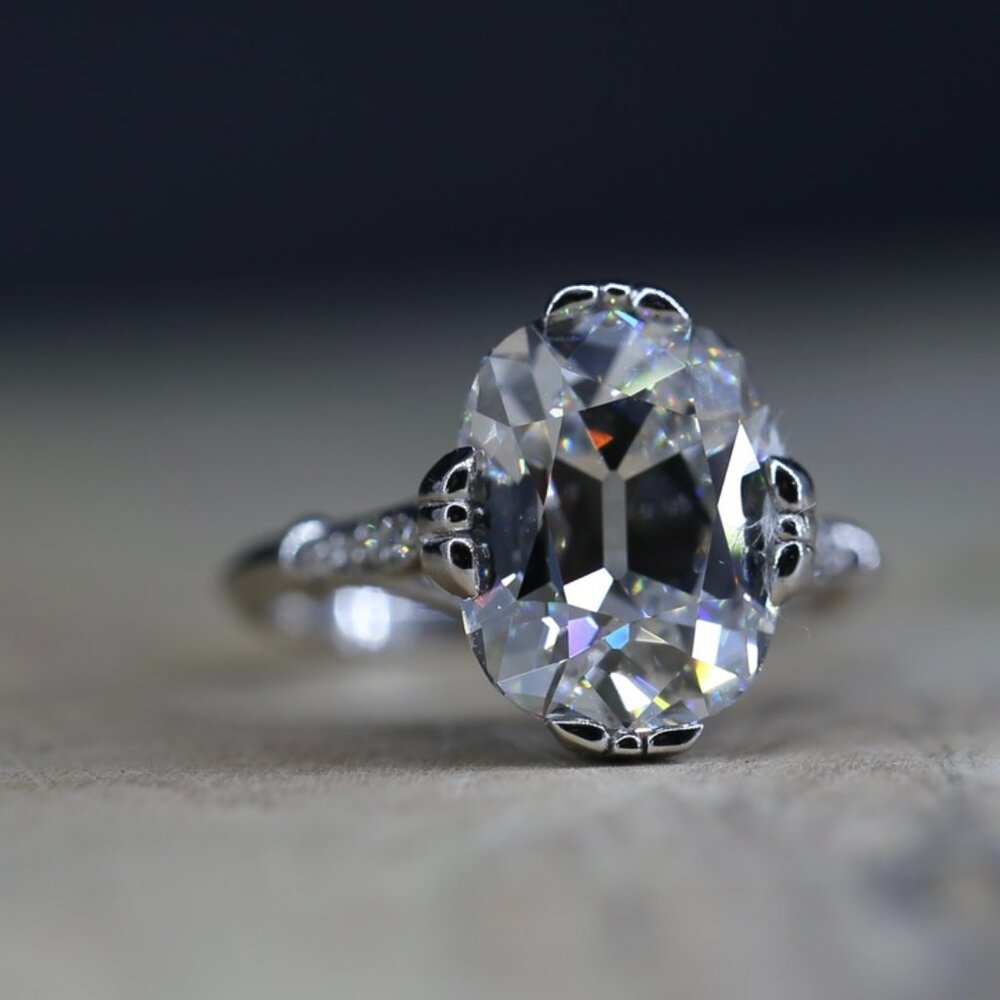 5.01 Carat Elongated Cushion Brilliant Lab-Grown Diamond Ring Diamond Details